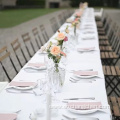 Portable Folding legs Free sample hot sale Long wooden board dining outdoor wedding banquet folding table